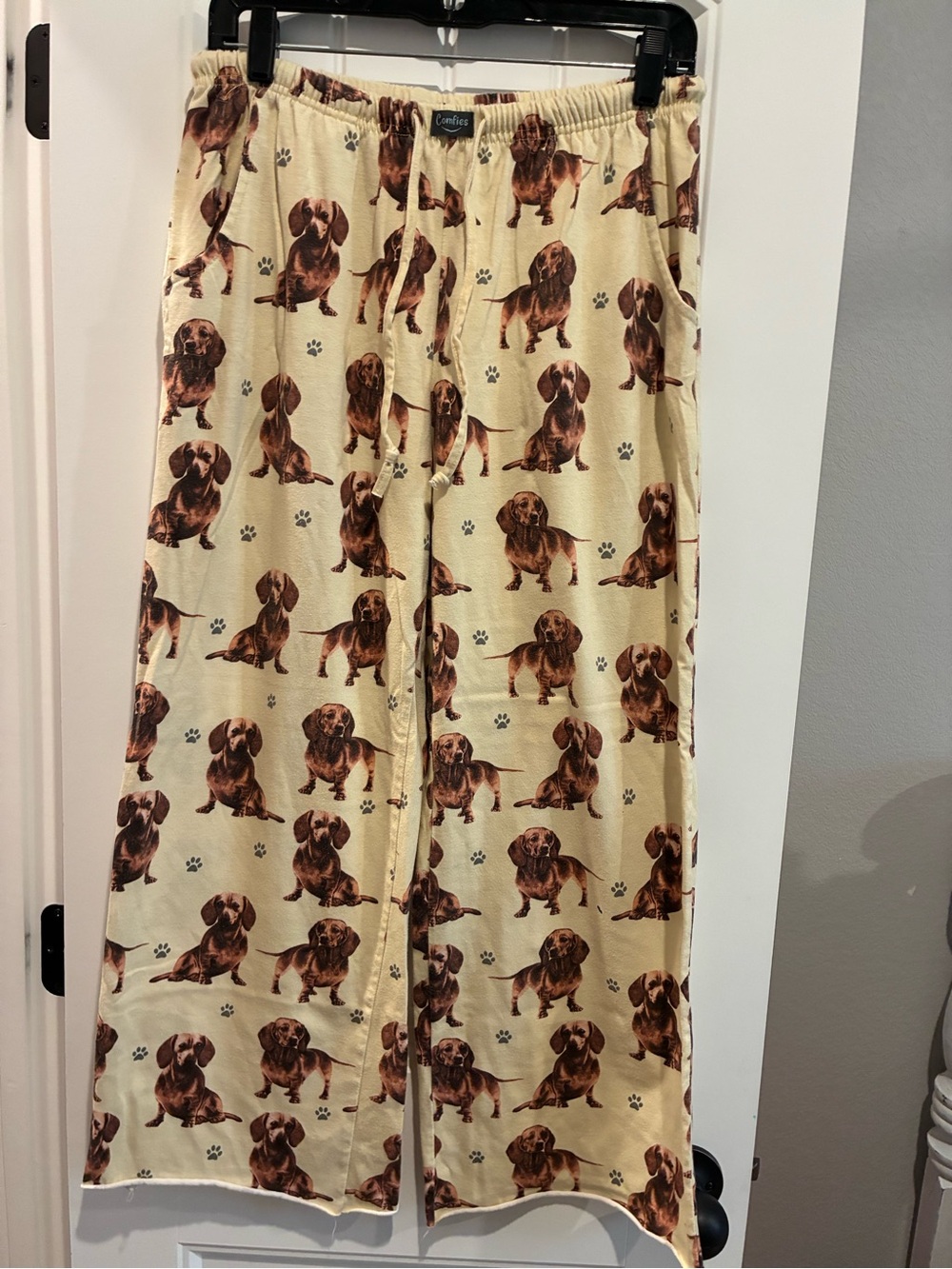 Comfy Cream Dachshund-Print Women's Lounge pants by comfies